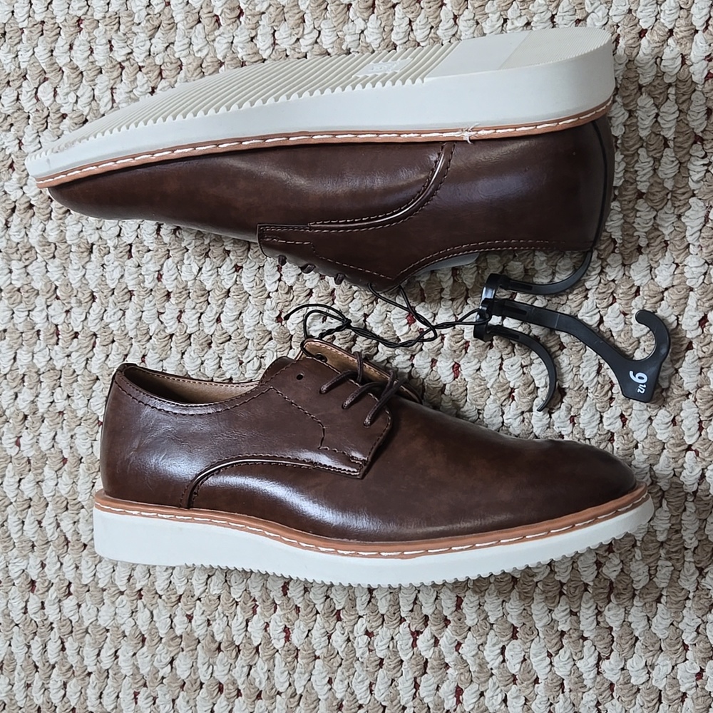 George Memory Foam Kradinn Dress Oxford Size 9.5 Dark Brown Shoes - Picture 3 of 3